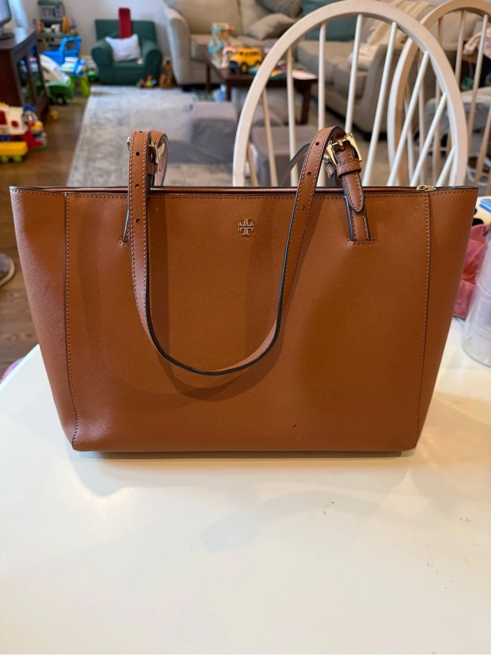 Tory Burch York Buckle Tote cognac Saffiano